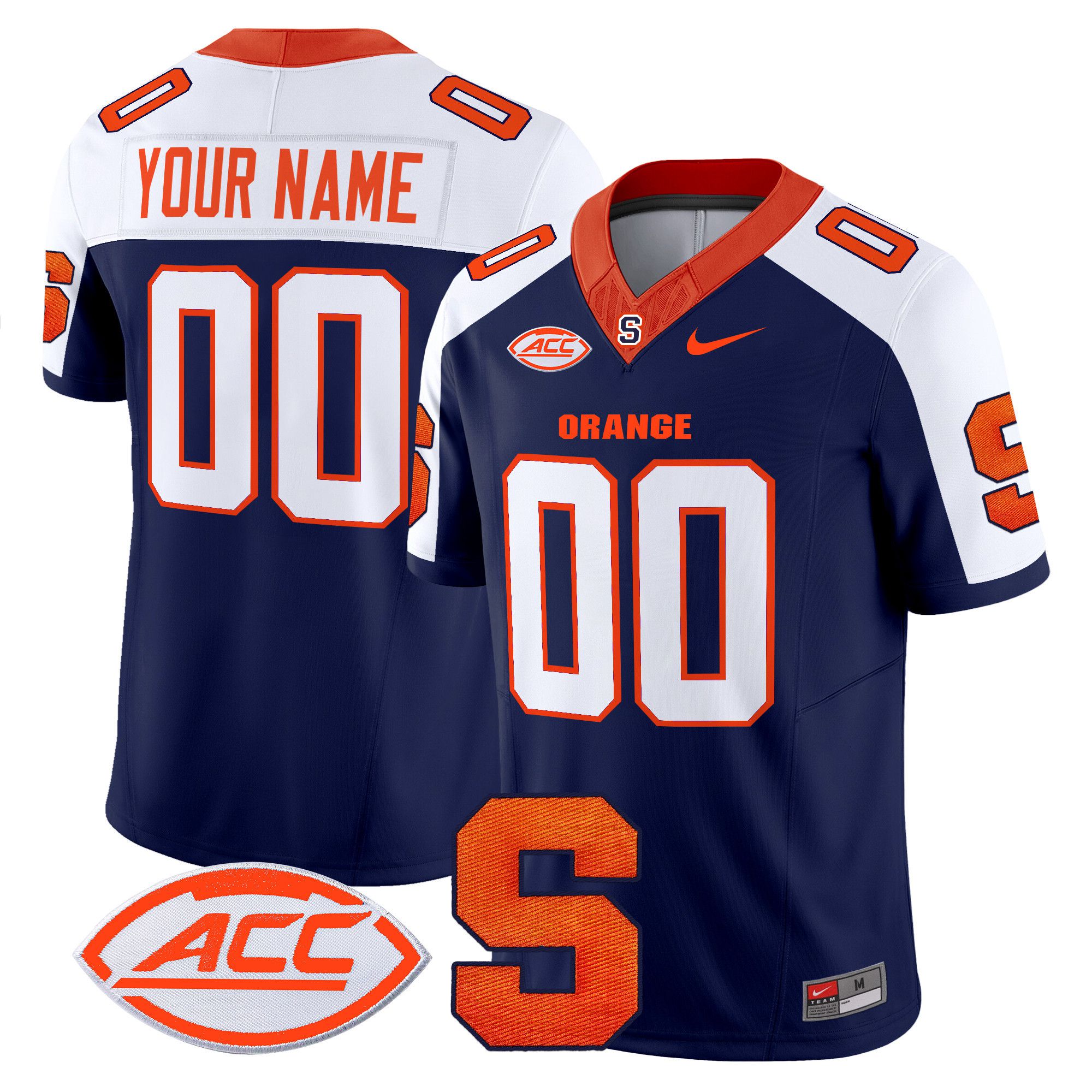 Men Syracuse Orange Blue Nike 2024 Vapor Limited Custom NCAA Jersey->customized ncaa jersey->Custom Jersey